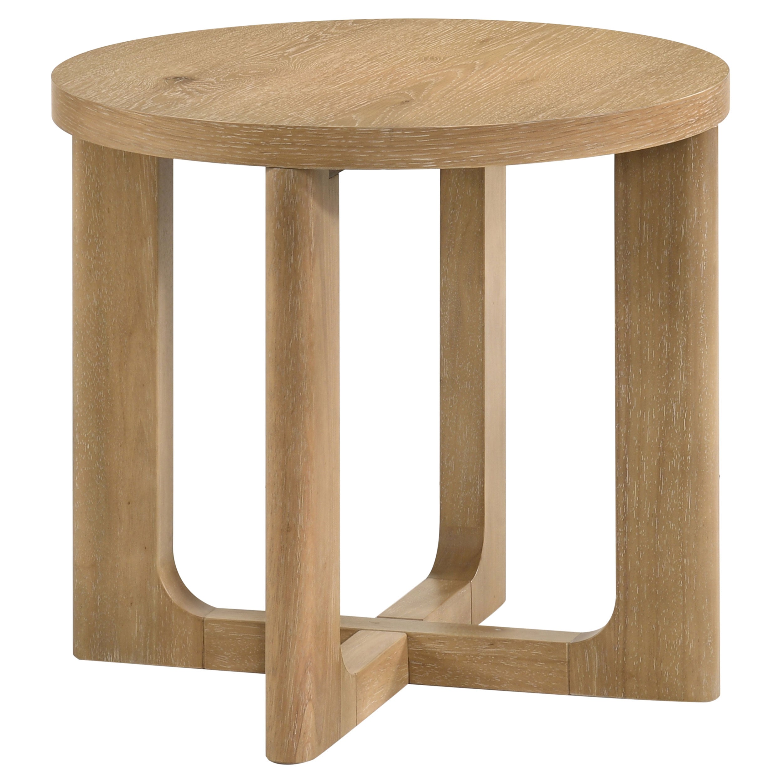 Kessler 3-piece Round Sculptural Wood Coffee Table Set Light Oak — view 3