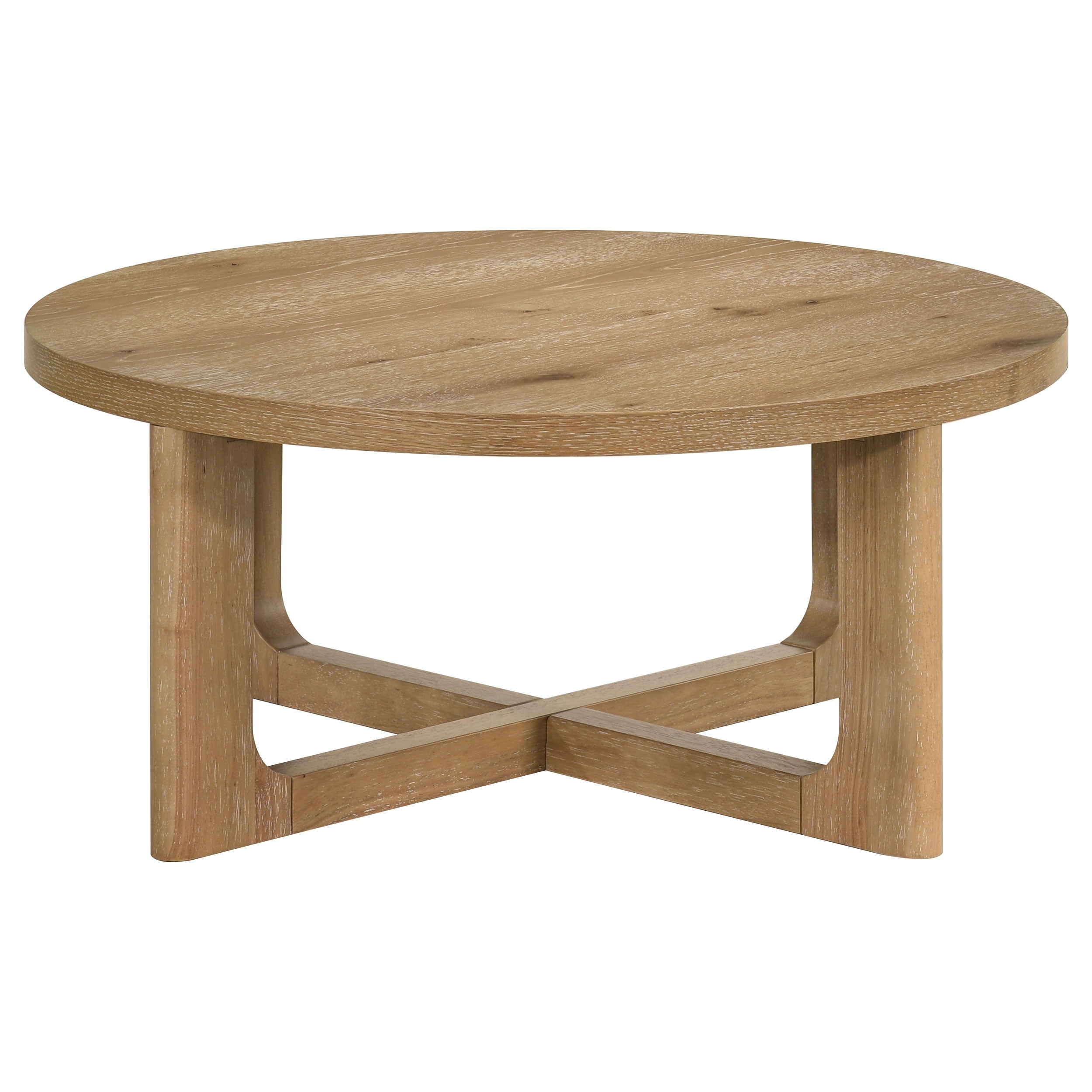Kessler Round Sculptural Wood Coffee Table Light Oak — view 3