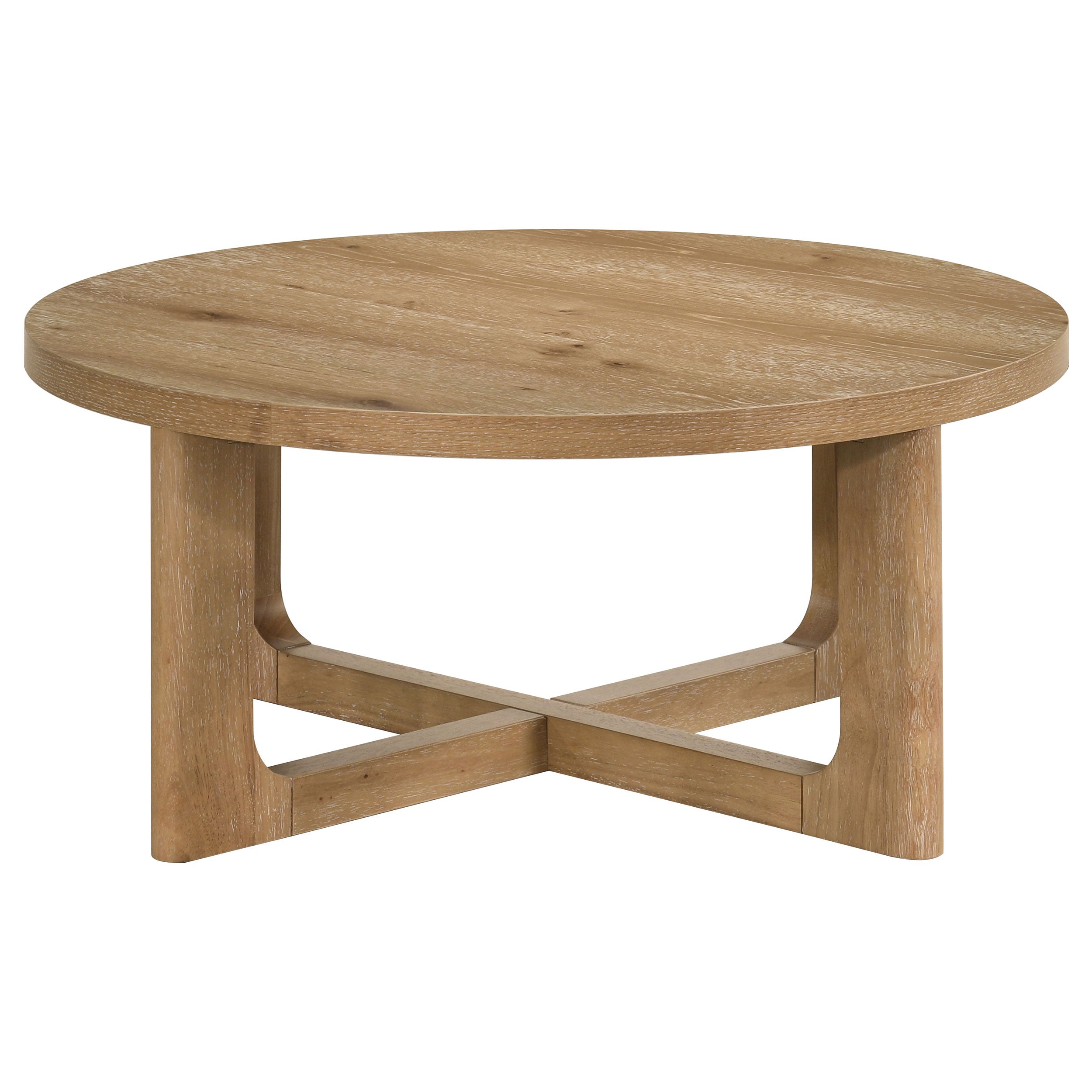 Kessler Round Sculptural Wood Coffee Table Light Oak — view 4