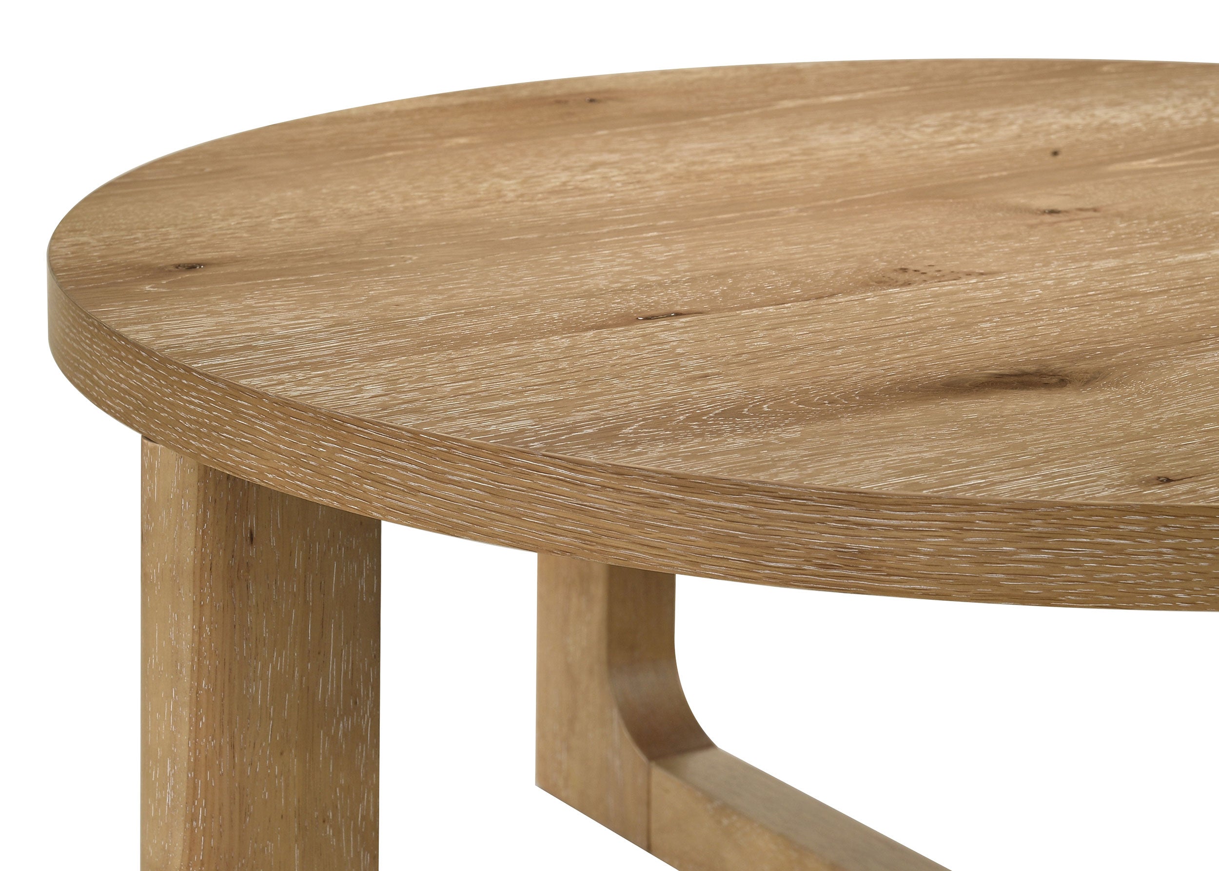 Kessler Round Sculptural Wood Coffee Table Light Oak — view 6