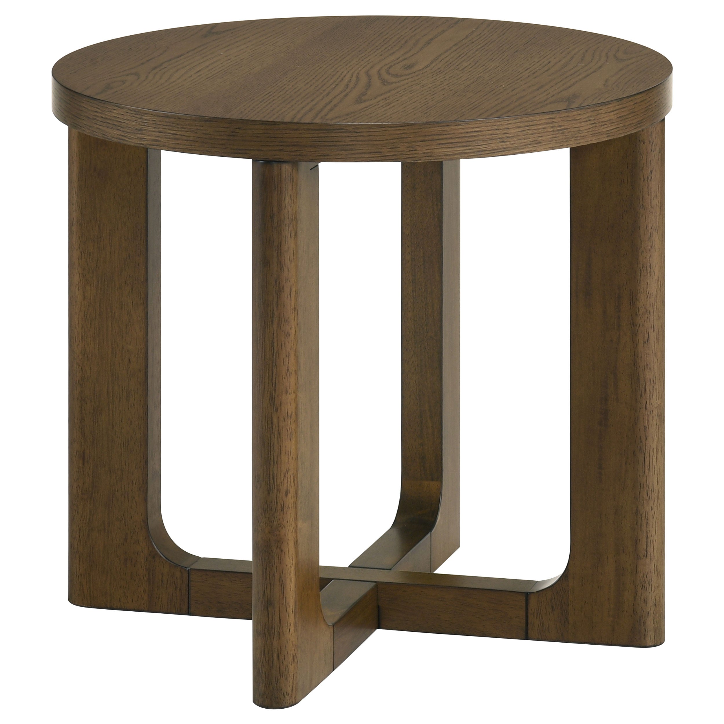 Kessler 2-piece Round Sculptural Wood Coffee Table Set Brown — view 3