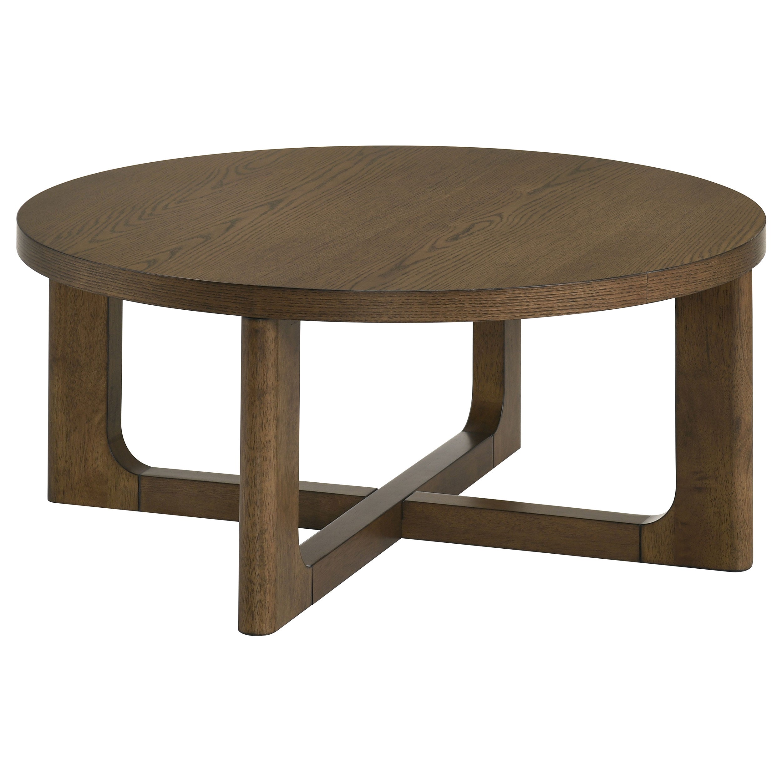 Kessler 3-piece Round Sculptural Wood Coffee Table Set Brown — view 7