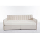 Flora - Upholstered Daybed With 2 Drawers Ribbed Tufted Backrest in Lavish Modern Design