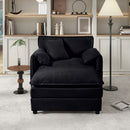 Oversized Chair With Movable Ottoman, Soft Upholstered Lounge Chair