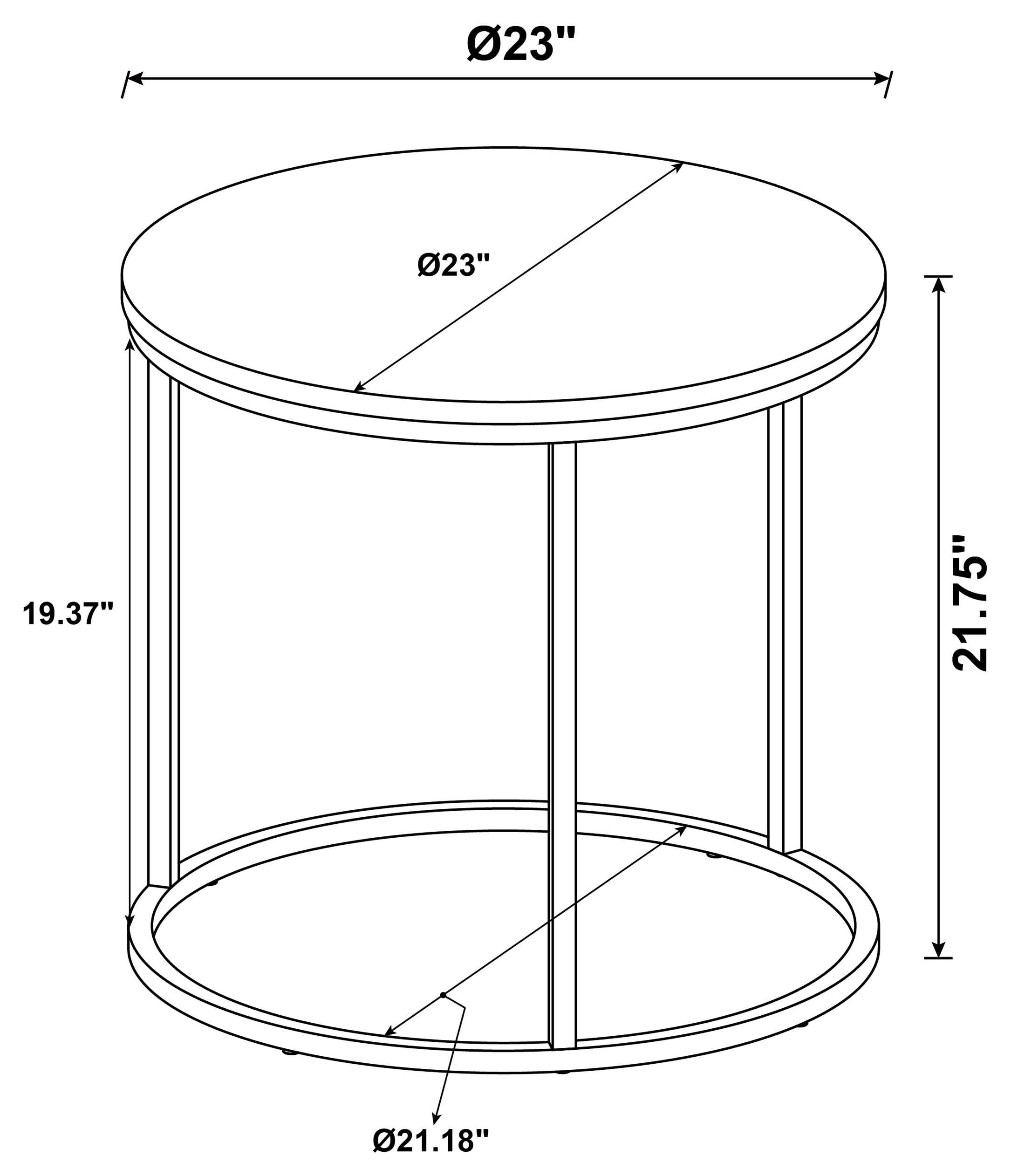Lainey Round Faux Marble Side End Table Grey — view 4