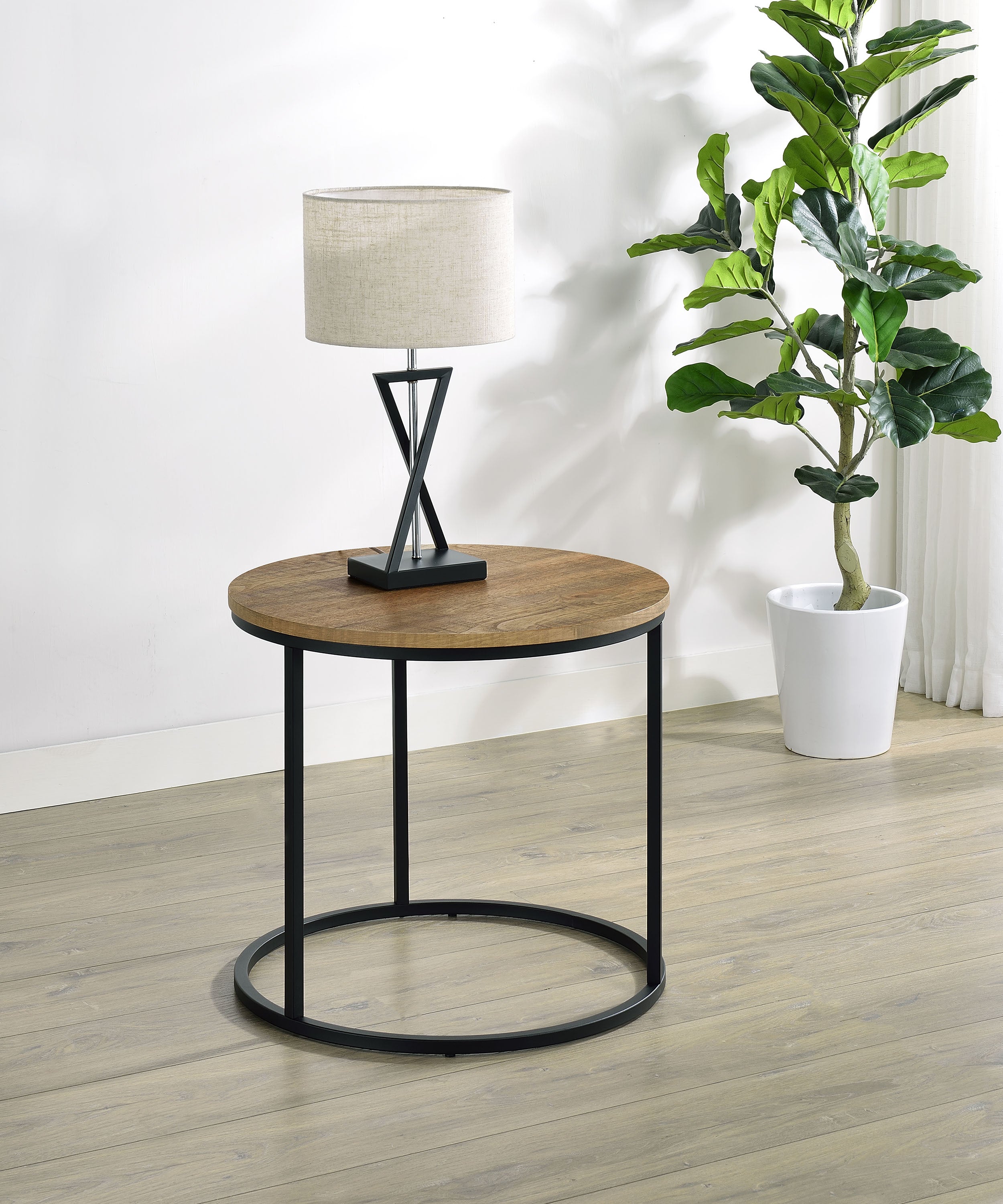 Lainey Round Occasional Side End Table Mango — view 2