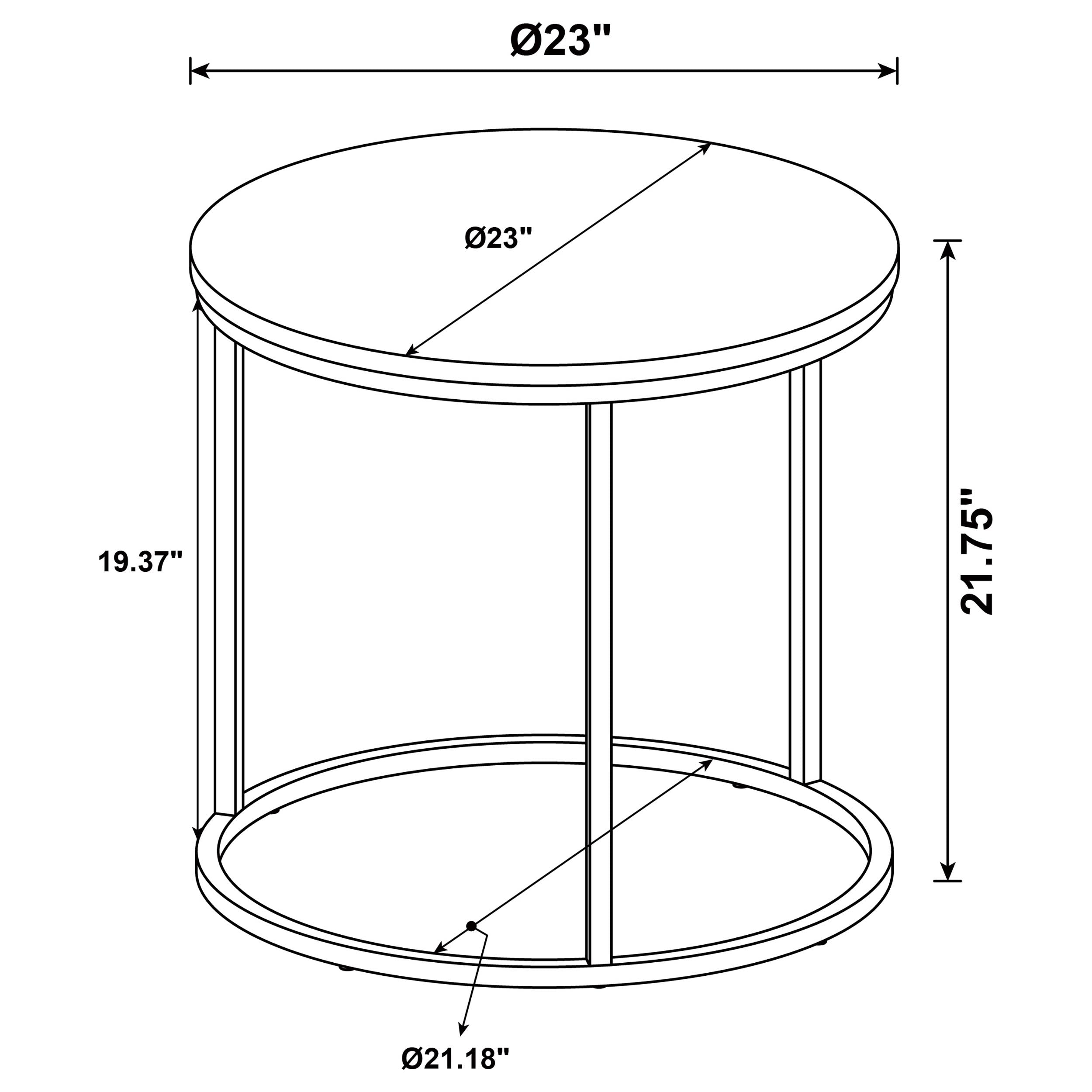 Lainey Round Occasional Side End Table Mango — view 10