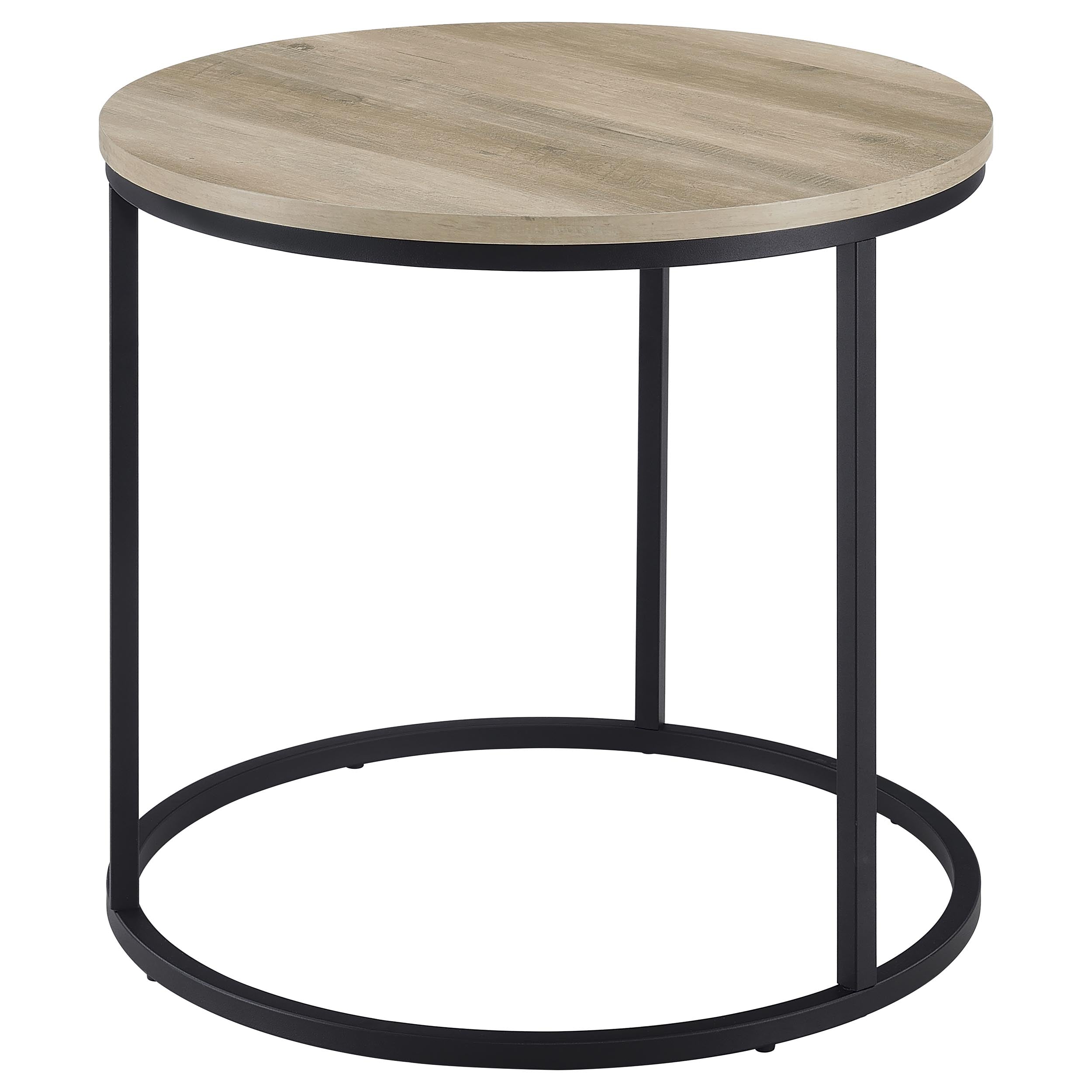 Lainey Round Occasional Side End Table Distressed Pine — view 4