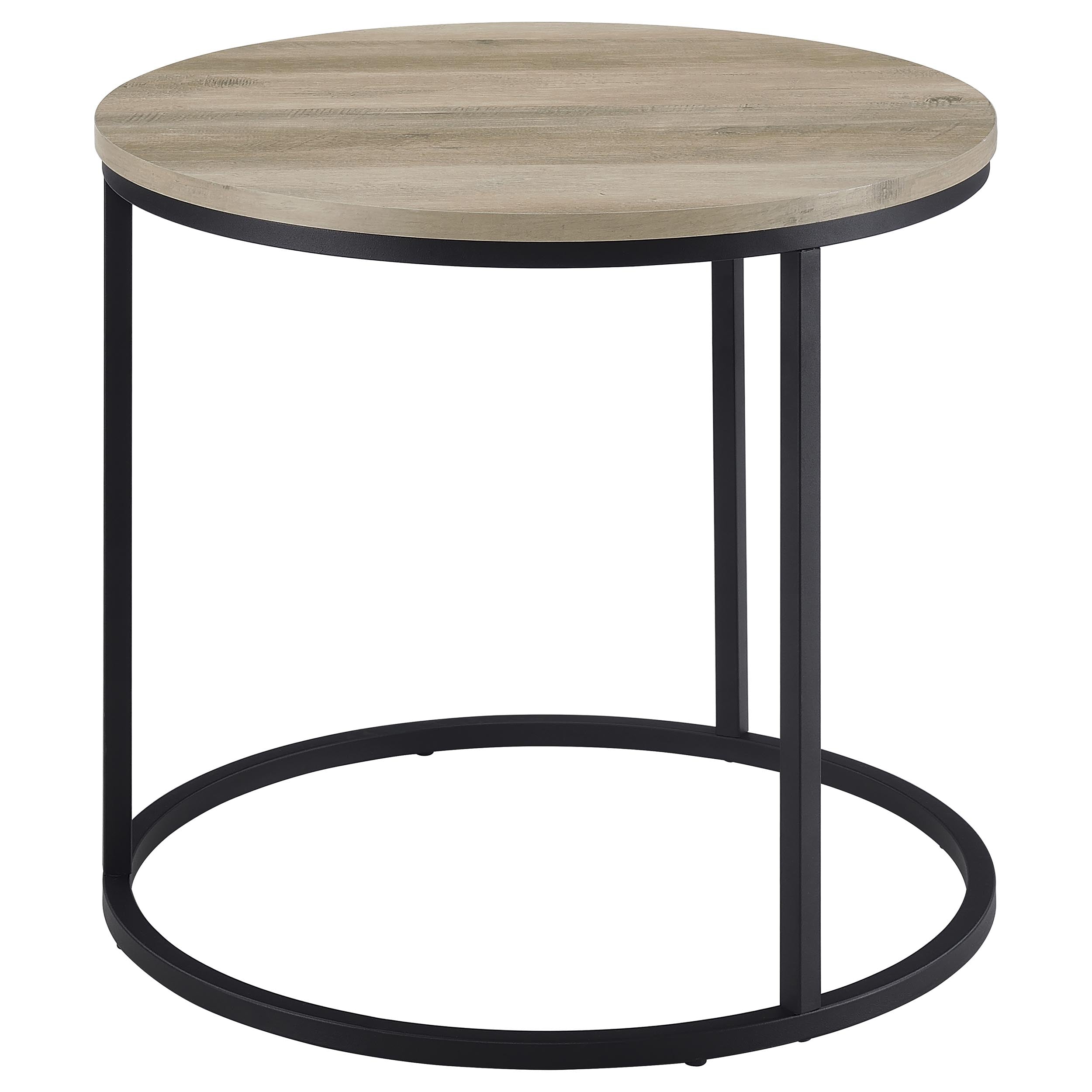 Lainey Round Occasional Side End Table Distressed Pine — view 8