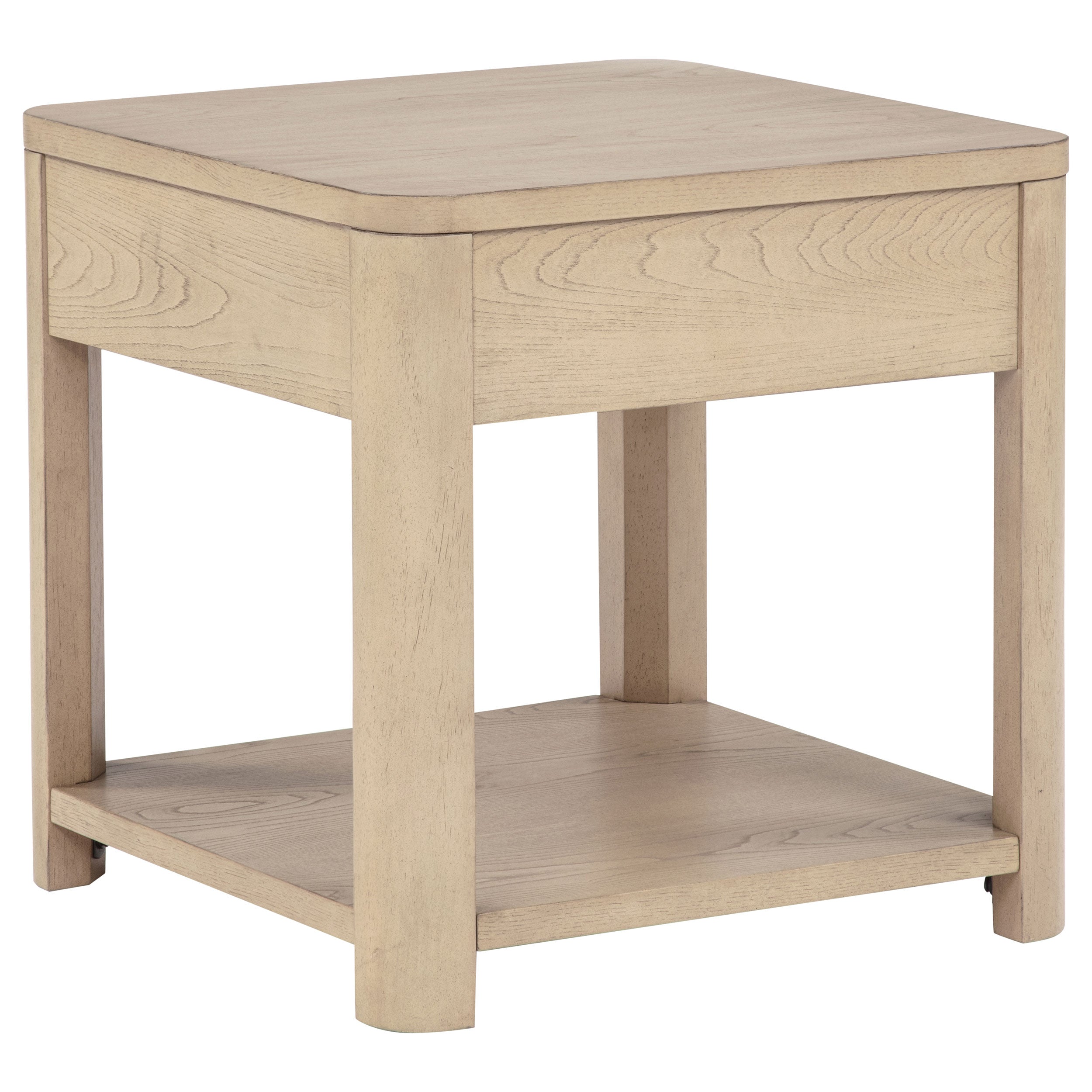 Marcelo Wood End Table with Drawer and Shelf Light Elm — view 7