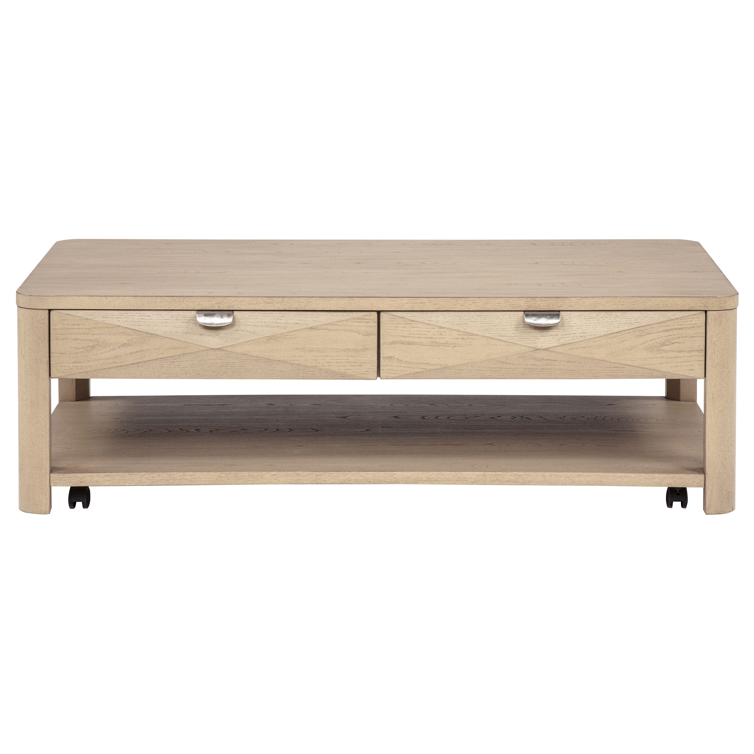 Marcelo Wood Coffee Table with 2 Drawers and Shelf Light Elm — view 4