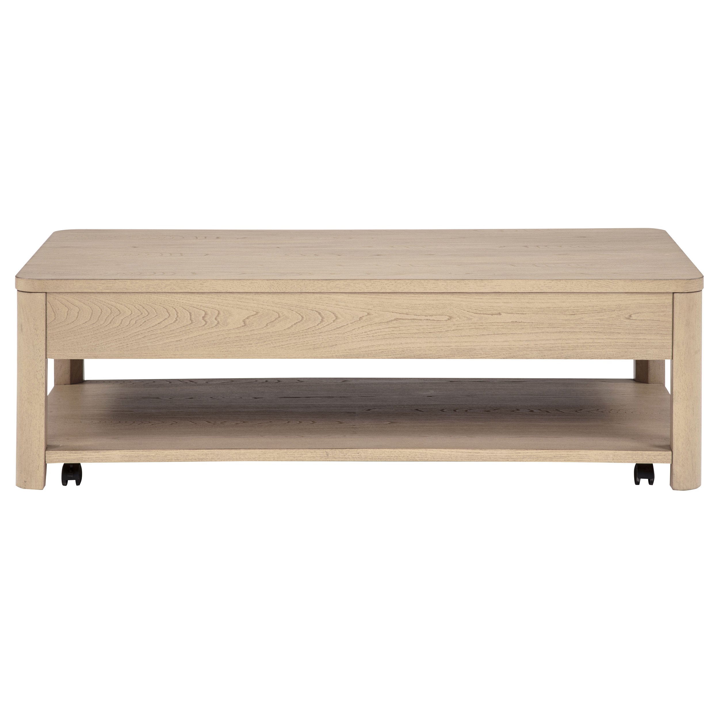 Marcelo Wood Coffee Table with 2 Drawers and Shelf Light Elm — view 8