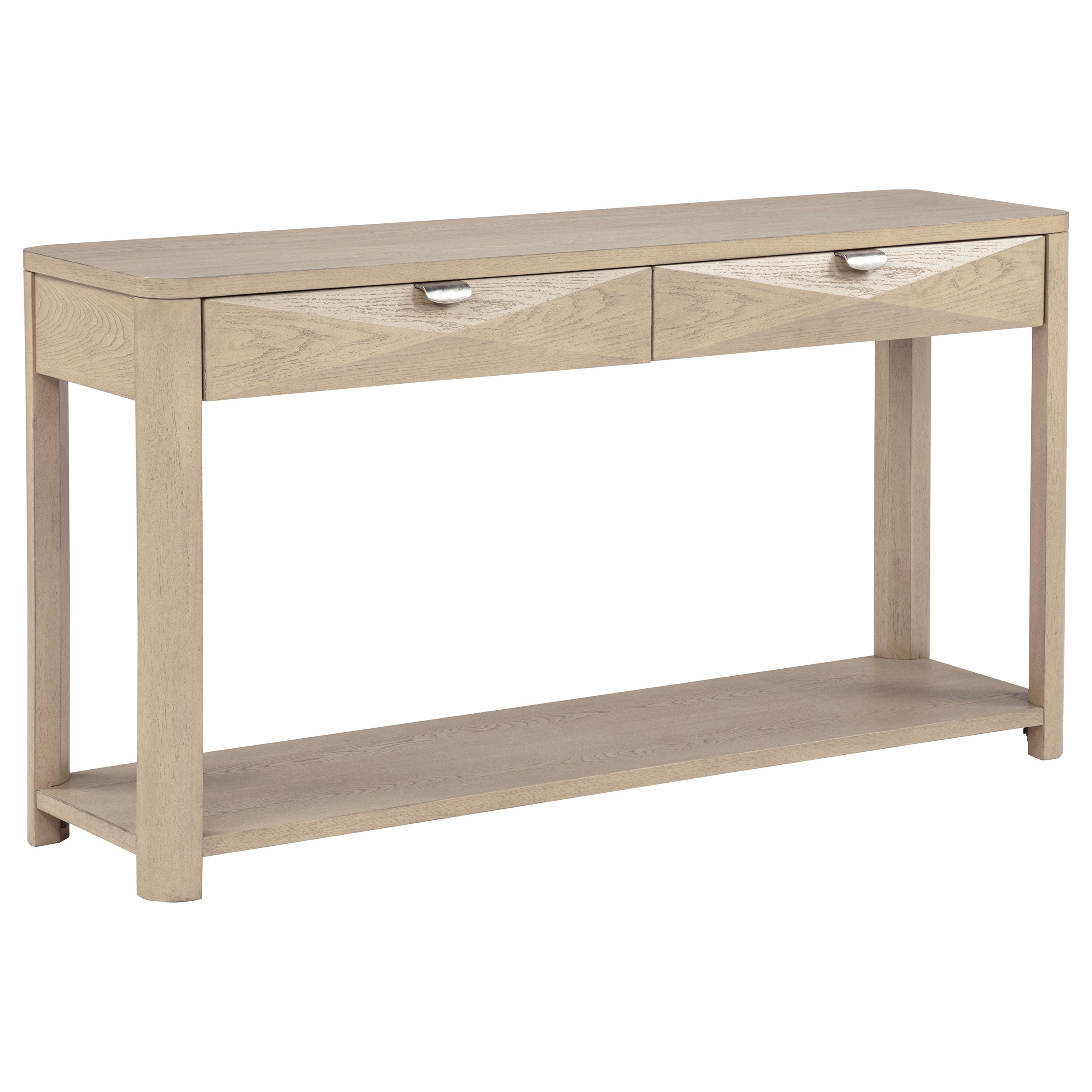 Marcelo Sofa Console Table with 2 Drawers and Shelf Light Elm — view 1