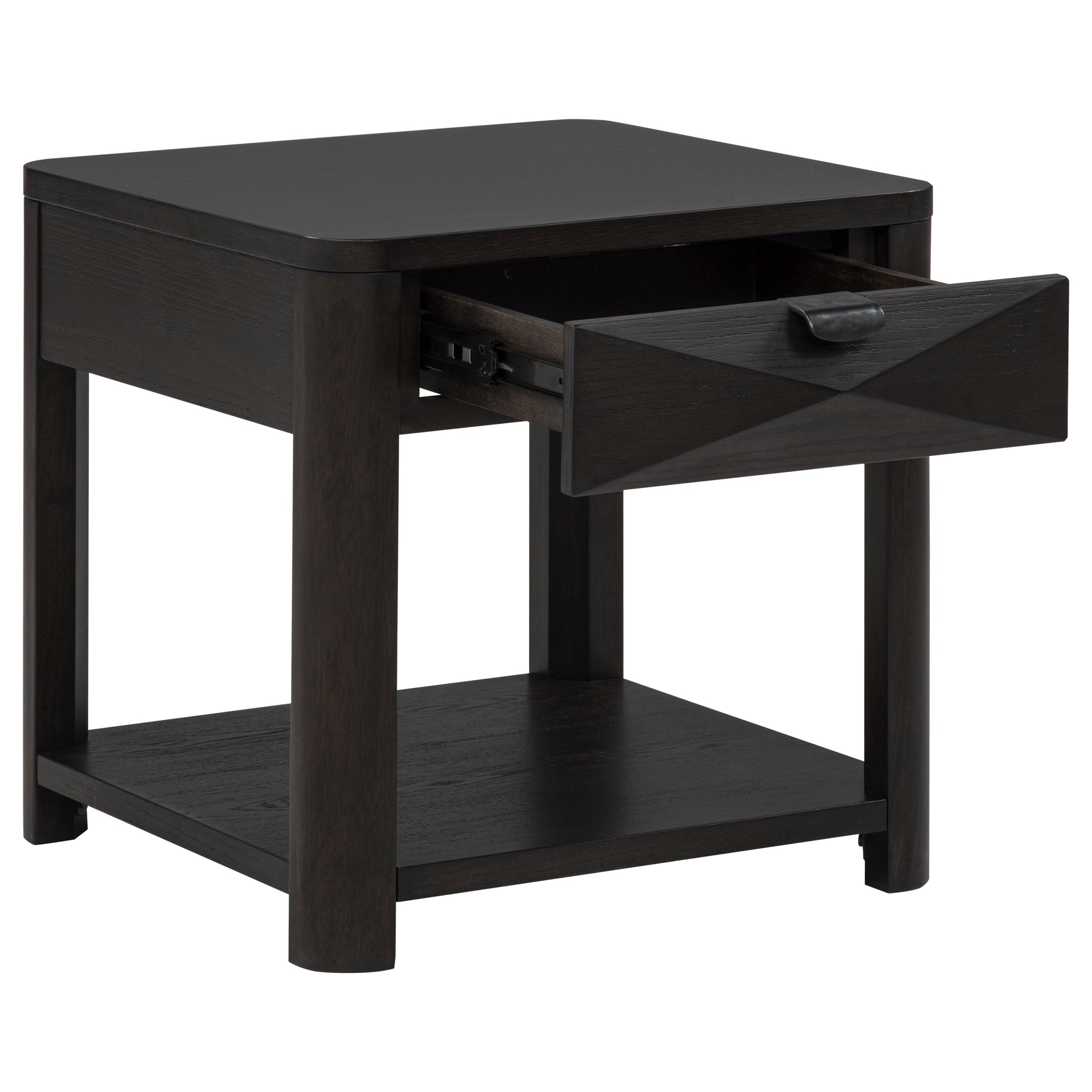 Marcelo Wood End Table with Drawer and Shelf Coffee — view 3