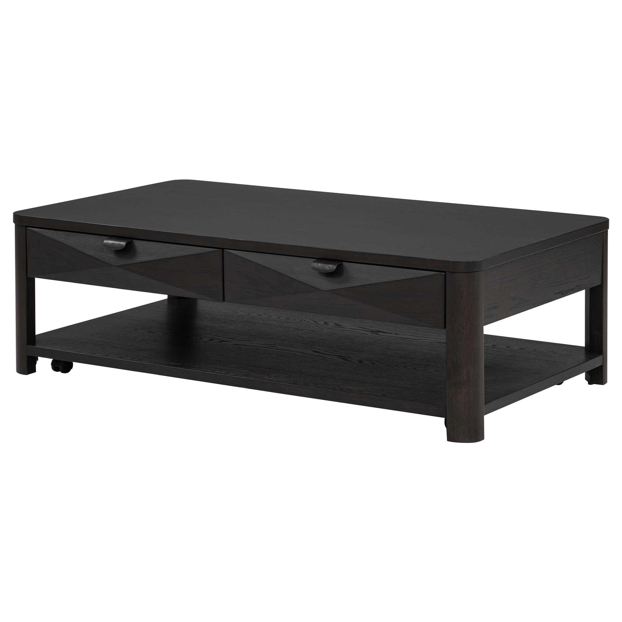 Marcelo Wood Coffee Table with 2 Drawers and Shelf Coffee — view 5