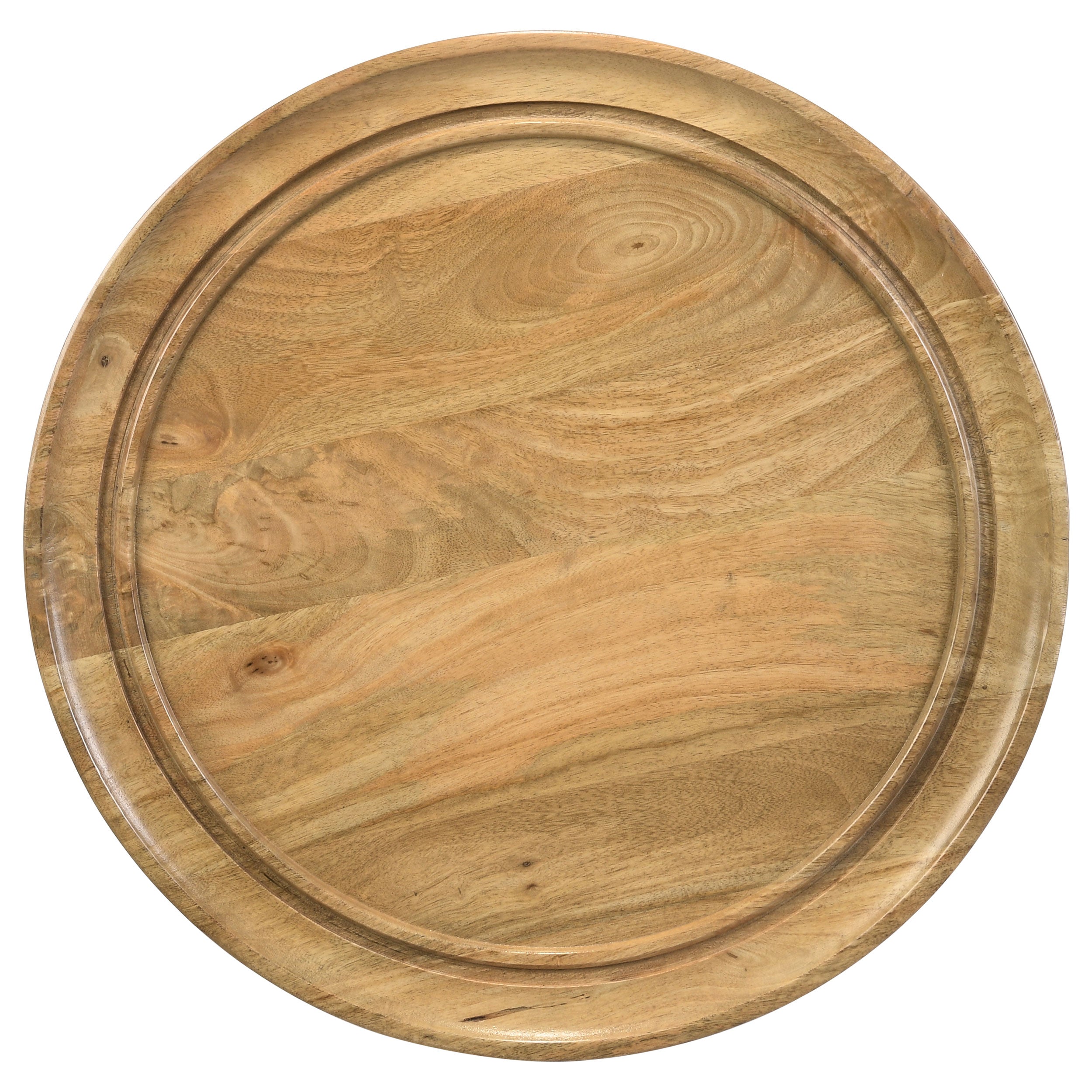 Zoe Round Mango Wood Side End Table Natural and Black — view 3