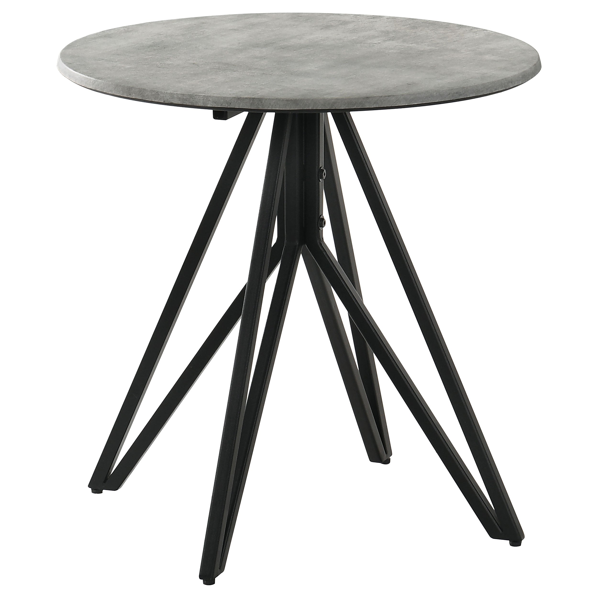 Hadi Round SmartTop Side End Table Cement and Gunmetal — view 1
