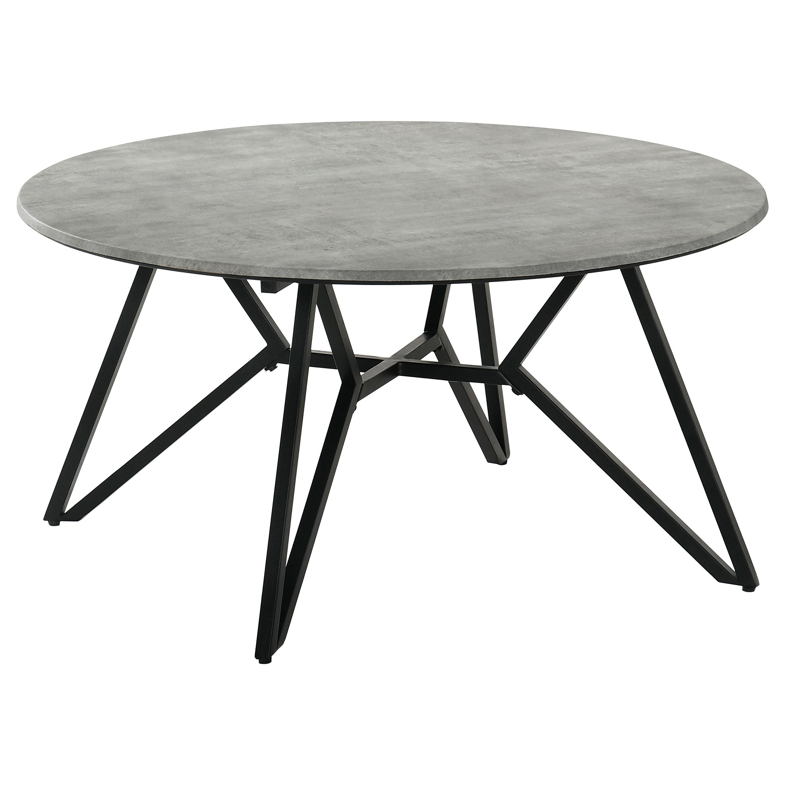 Hadi Round SmartTop Coffee Table Cement and Gunmetal — view 1