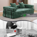 Convertible Floor Sofa Bed With Pillow Back Support Armrest