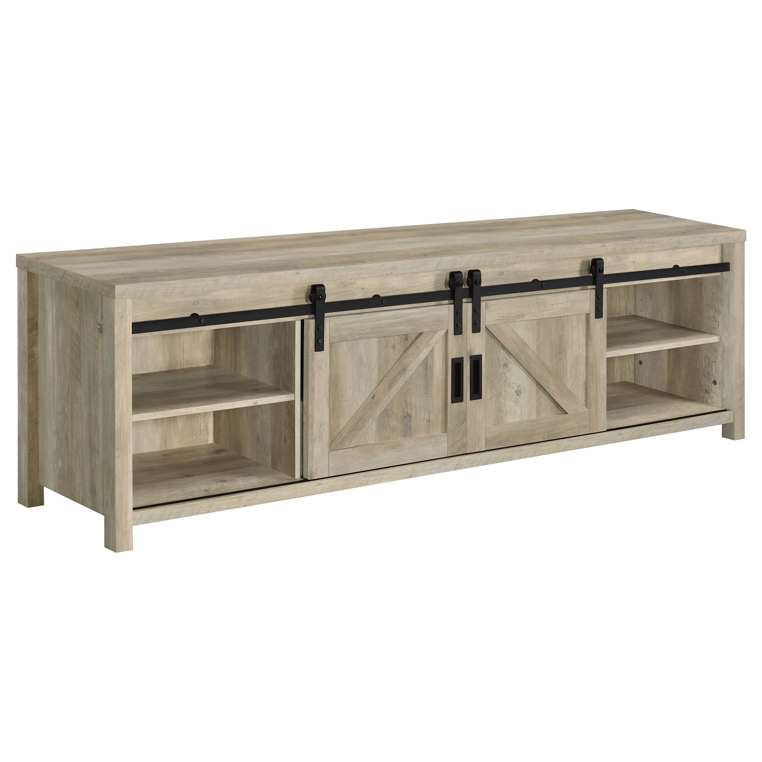Madra 2-door Engineered Wood 79-inch TV Stand Distressed Pine — view 4