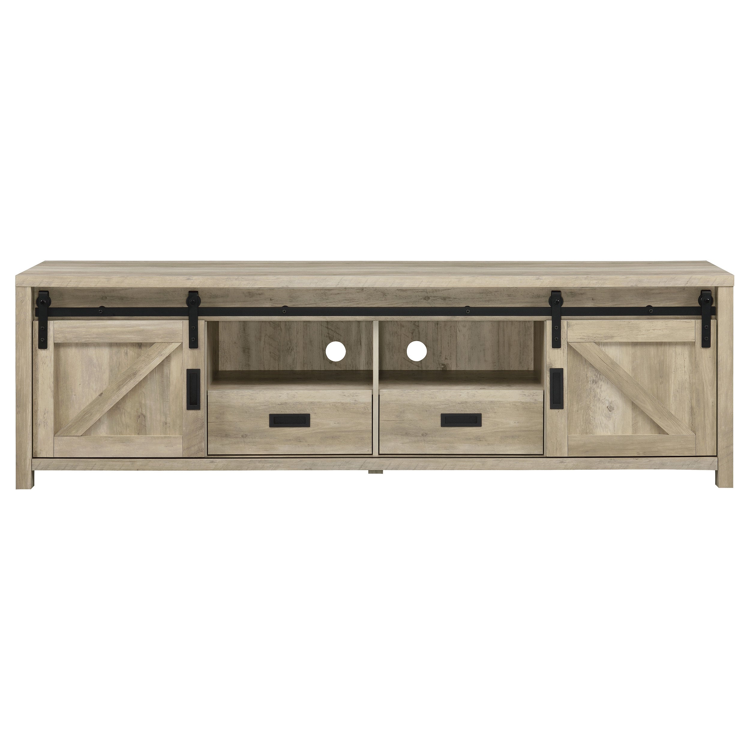 Madra 2-door Engineered Wood 79-inch TV Stand Distressed Pine — view 5
