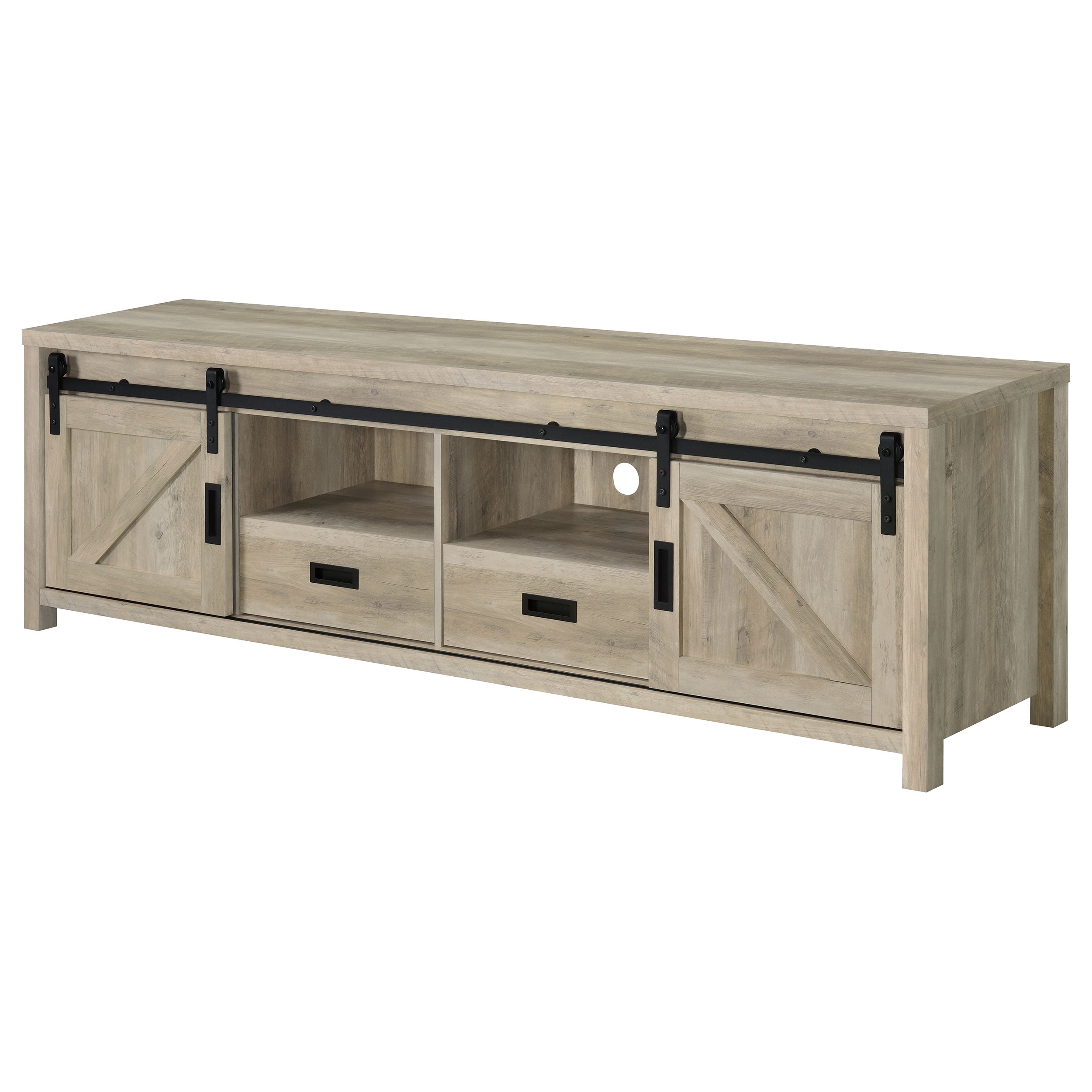 Madra 2-door Engineered Wood 79-inch TV Stand Distressed Pine — view 6