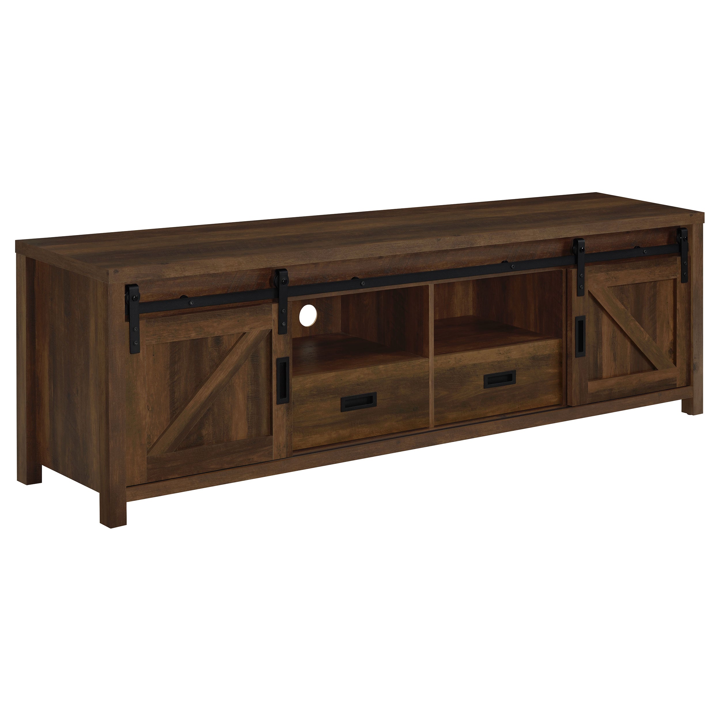 Madra 2-door Engineered Wood 79-inch TV Stand Dark Pine — view 1