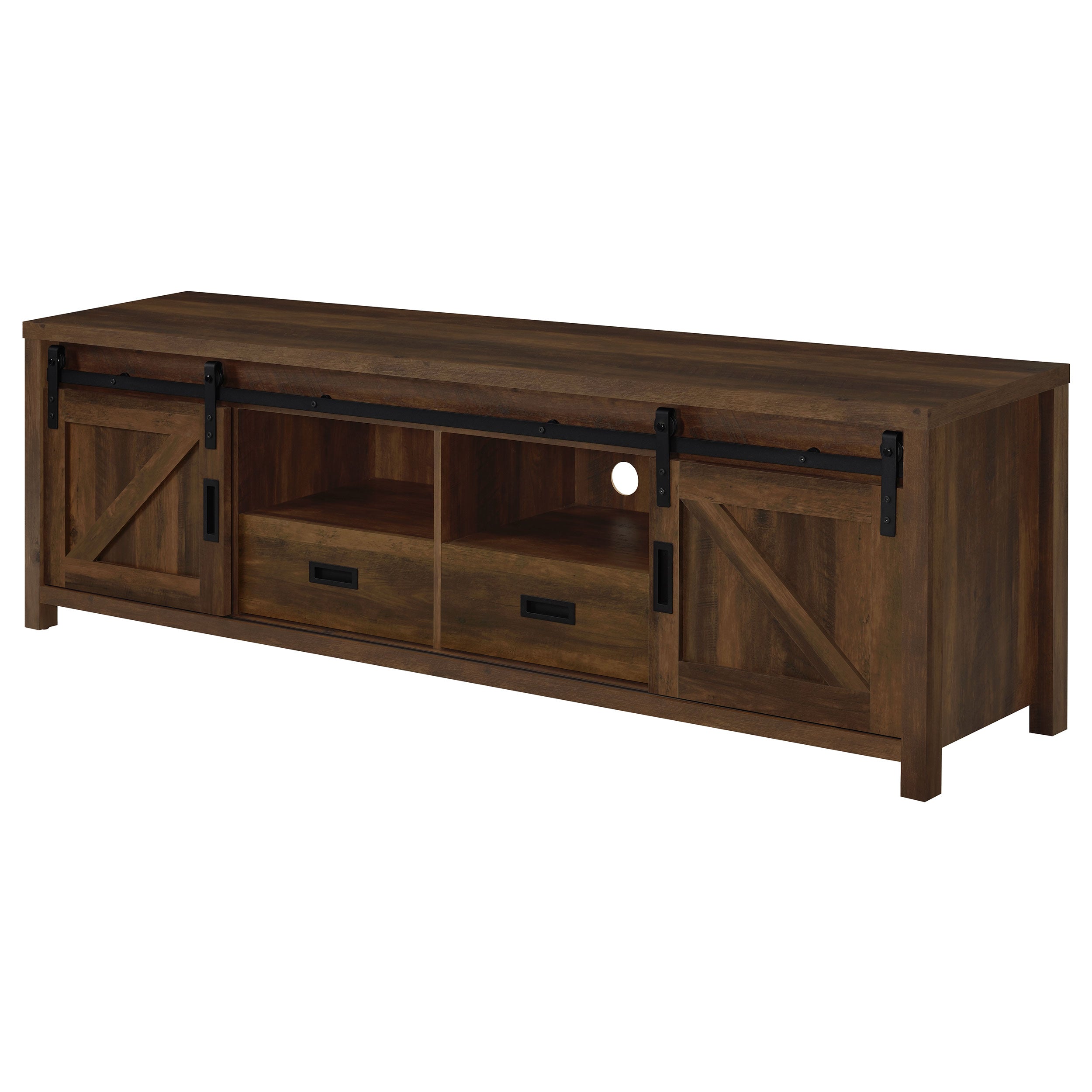 Madra 2-door Engineered Wood 79-inch TV Stand Dark Pine — view 6