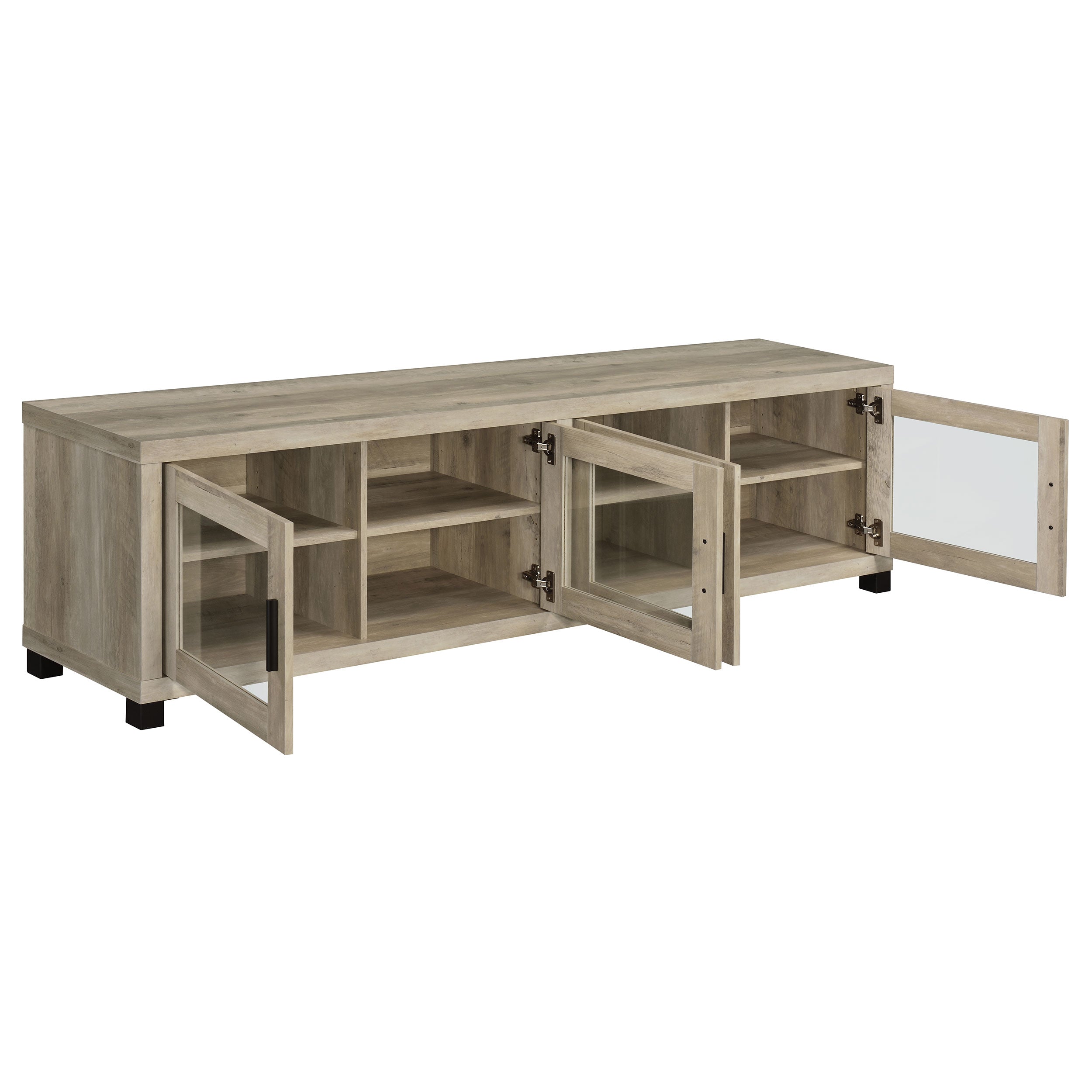 Sachin 4-door Engineered Wood 79-inch TV Stand Distressed Pine — view 3