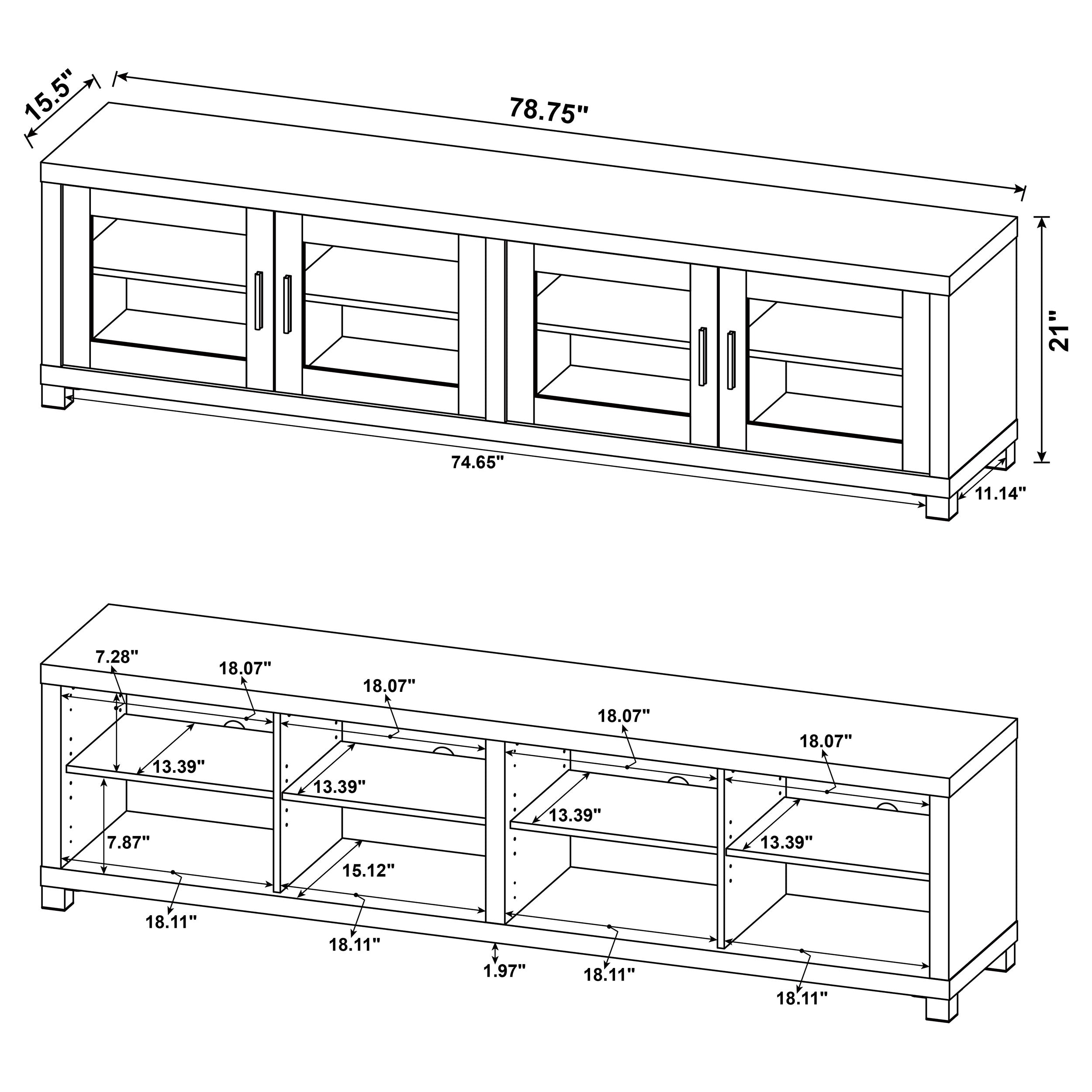 Sachin 4-door Engineered Wood 79-inch TV Stand Dark Pine — view 11