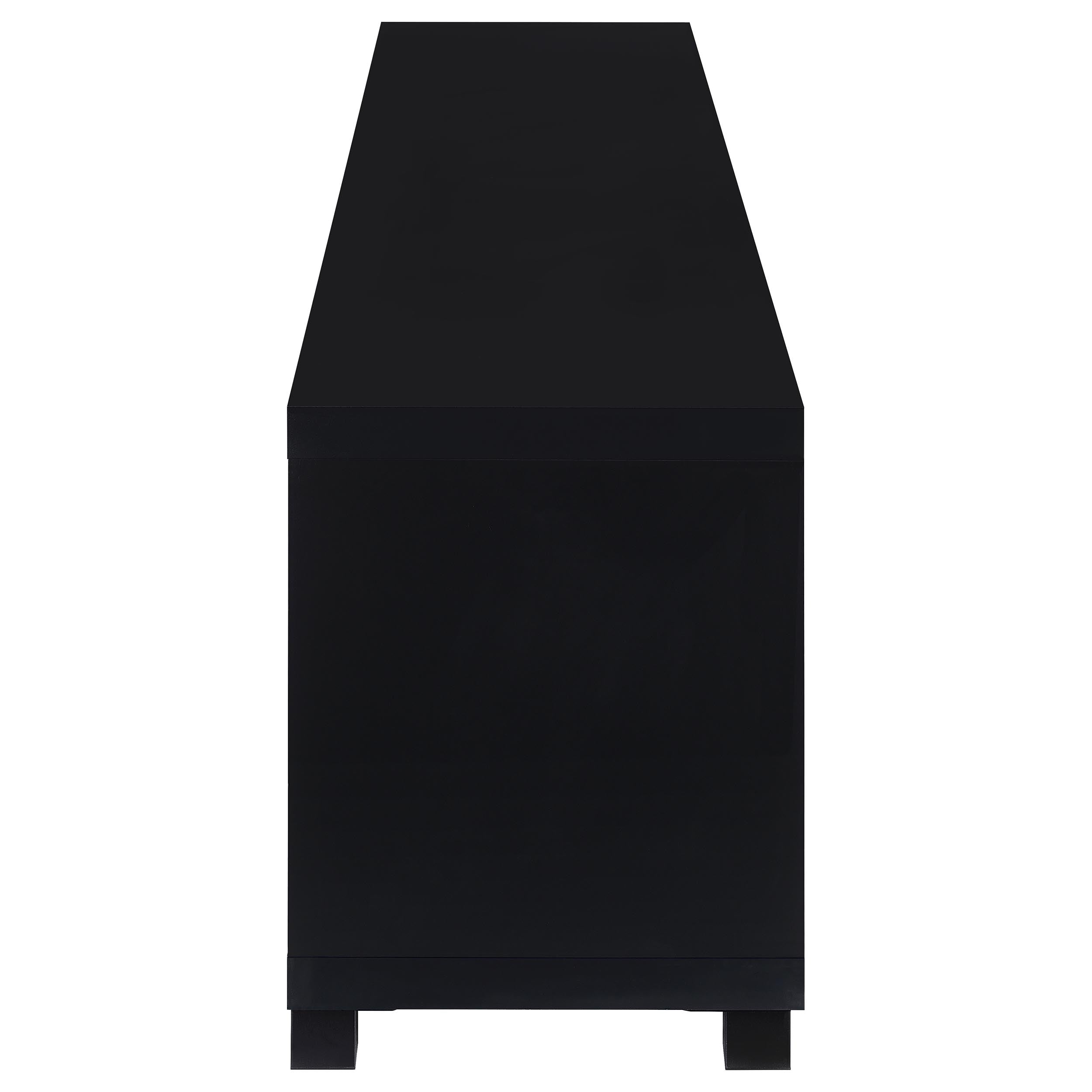 Jupiter 4-door Engineered Wood 79-inch TV Stand Black — view 5