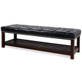 Bedroom End Of Bed Bench Tufted Upholstered End Of Bed Bench End Of Bed Entrance Shoe Bench With Nailhead Trim And Shelf Bedroom Upholstered Leather Bench Living Room Shoe Rack Footstool