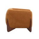 Modern Upholstered Boucle Arm Chair With Tuxedo Design And Triangular Legs