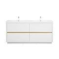 Bathin Freestanding Bathroom Vanity With Double Sinks, Bathroom Storage Vanity Cabinet With Stone Resin Countertop And Soft Close Drawers