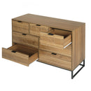 Modern 7 Drawer Dresser Cabinet - Walnut