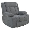 Power Lift Recliner Chair With Extended Footrest, Remote Control, Cup Holders, And Side Pockets