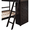 Bunk Bed With 6 Drawers And Flexible Shelves, Bottom Bed With Wheels