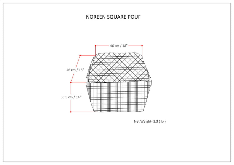 Noreen - Upholstered Square Pouf