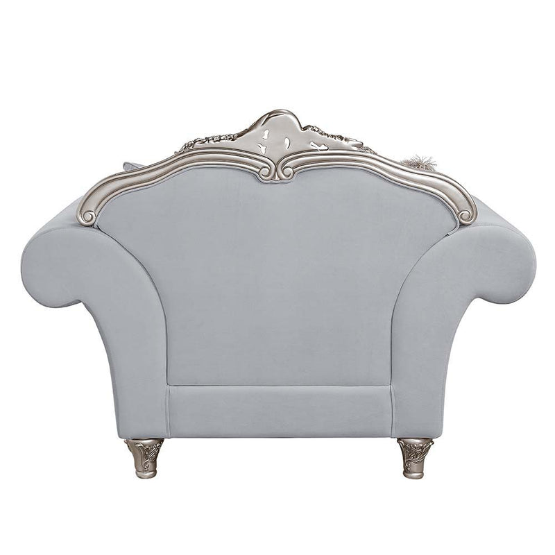 Pelumi - Chair - Light Gray Linen & Platinum - Finish - Atlantic Fine Furniture Inc