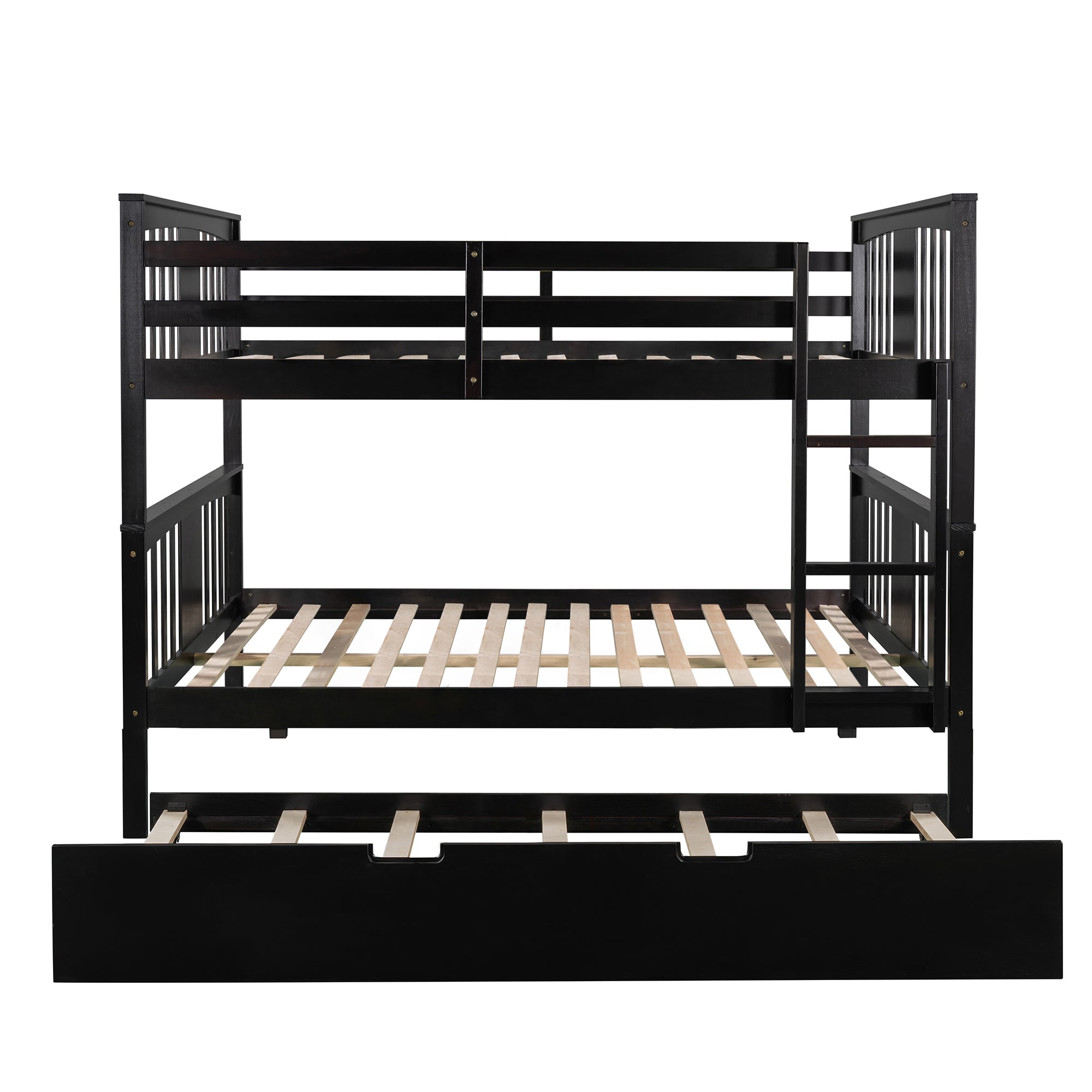 Full over Full Bunk Bed with Twin Size Trundle and Ladder-White(Old SKU: LP000204AAP) - Atlantic Fine Furniture Melbourne FL
