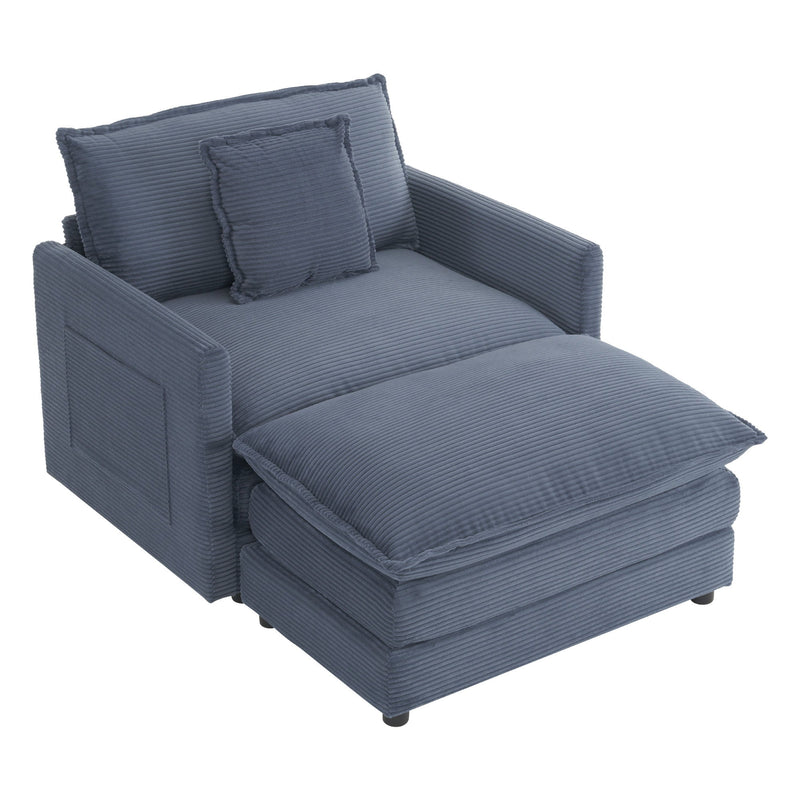 Modern Modular Sofa With Side Storage Pockets For Living Room