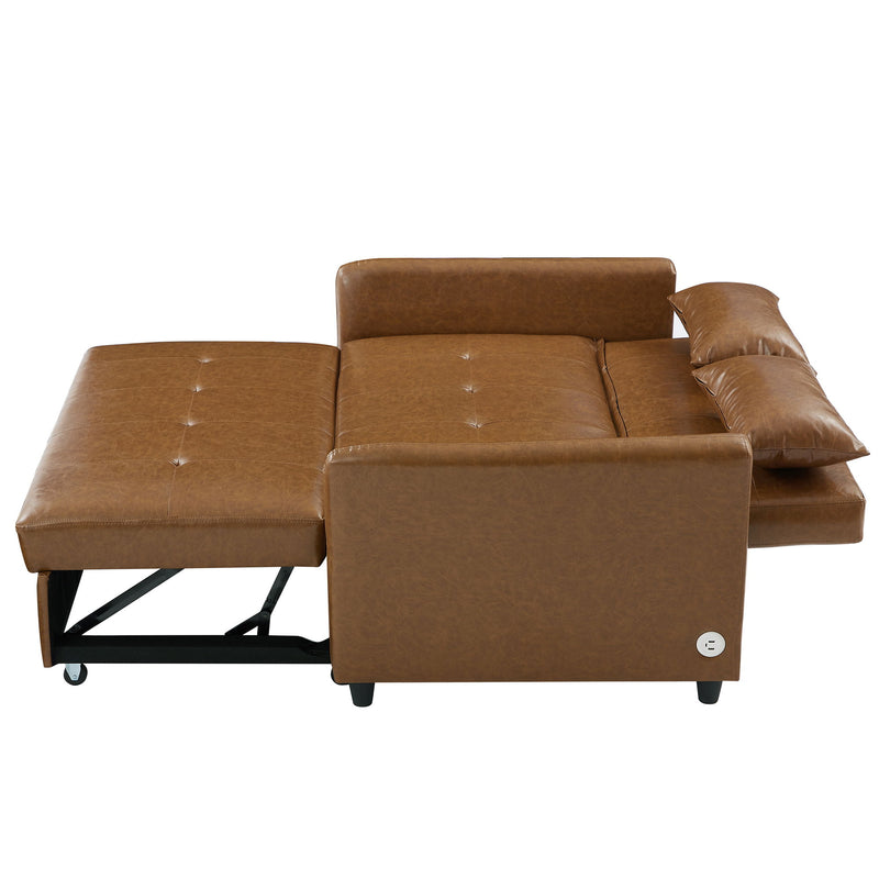 Convertible Sleeper Bed, Adjustable Oversized Armchair With 3 USB Ports