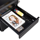 Contemporary Black 3 Drawer Mobile Filing Cabinet With Lock, Metal Office Storage For Legal / Letter Size