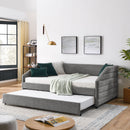 Elegant Daybed With Trundle Upholstered Tufted Sofa Bed