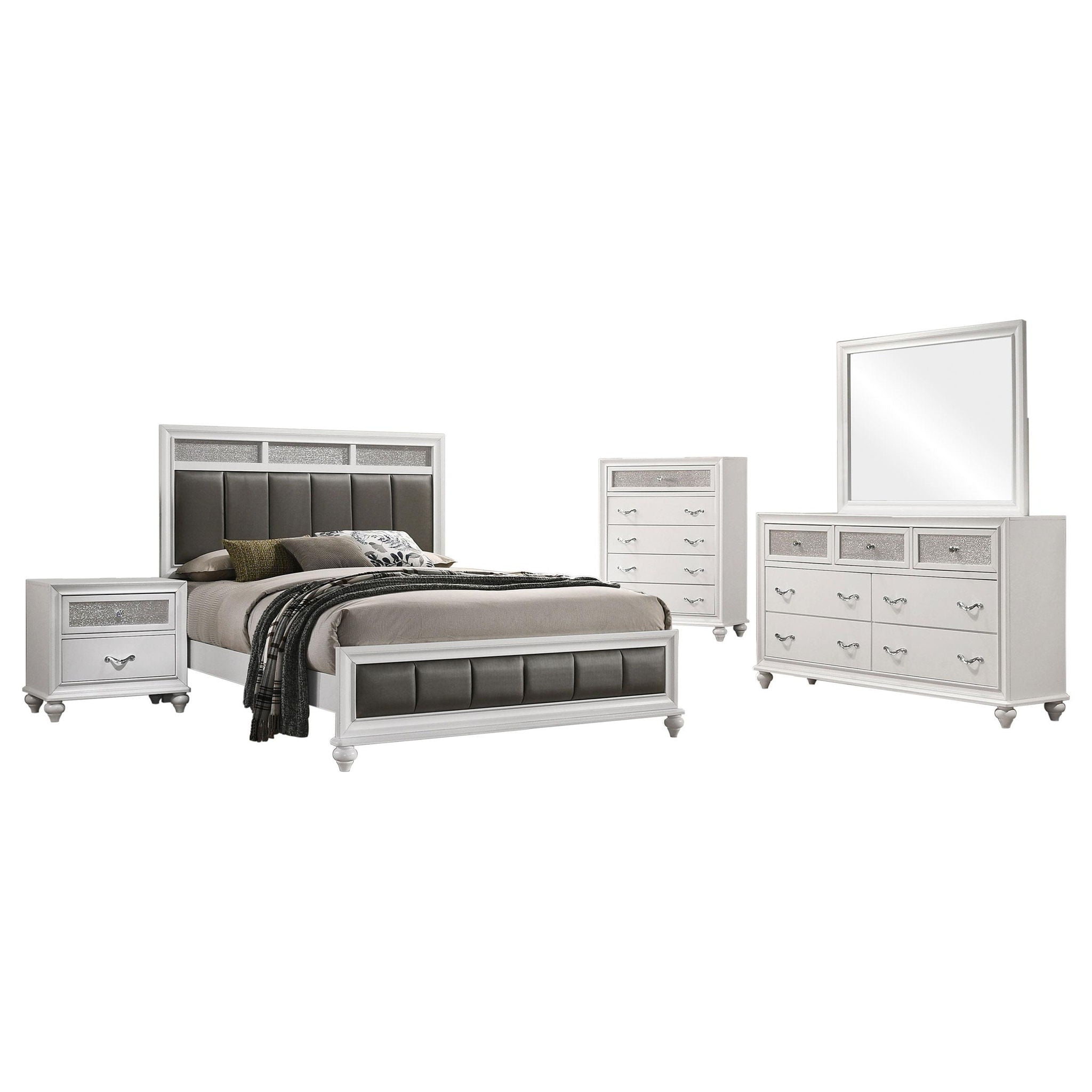 Barzini 5-piece California King Bedroom Set White