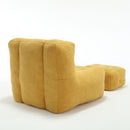 Modern Indoor Fluffy Bean Bag Chair With Memory Foam And Ottoman, Super Soft