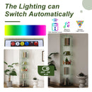 5 Tier Diamond Glass Display Case With 5 Dynamic LED Modes - Black