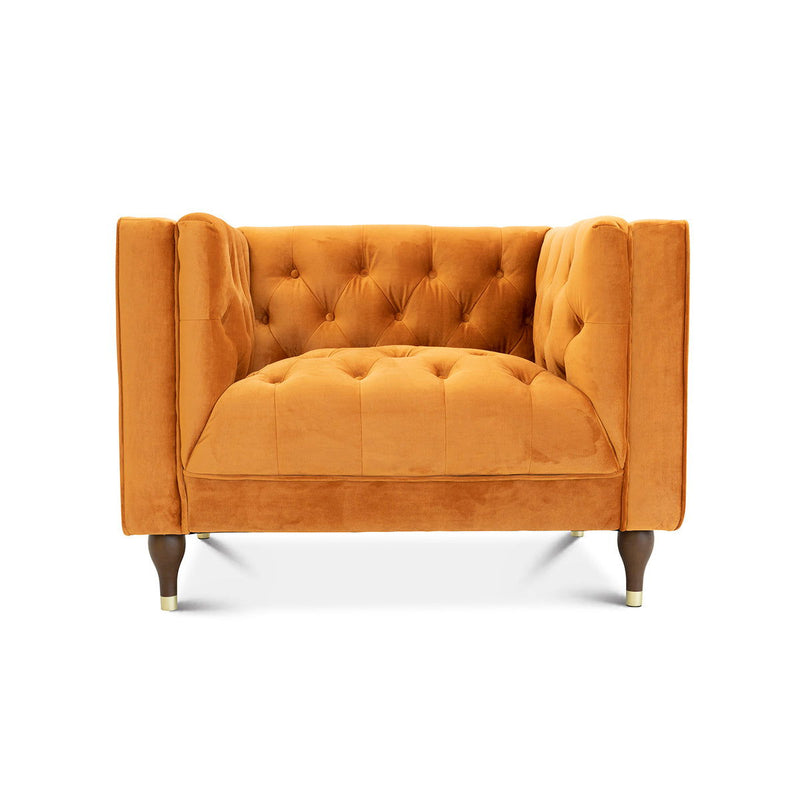 Evelyn - Modern Tufted Back Velvet Lounge Chair