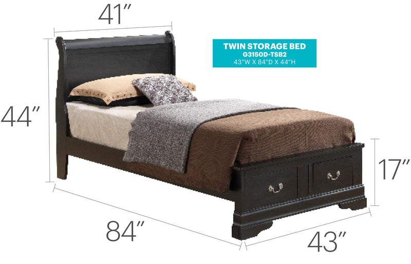 Louis Phillipe - Storage Bed