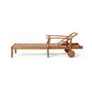 Perla - Chaise Lounge With Wheels And Customizable Cushion Options - Teak